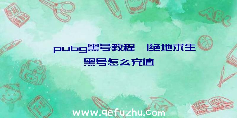 「pubg黑号教程」|绝地求生黑号怎么充值